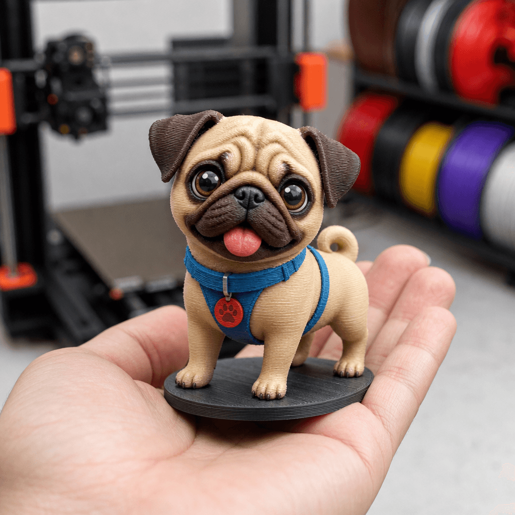 Chibi фигурка мопс – 3D печат по поръчка
