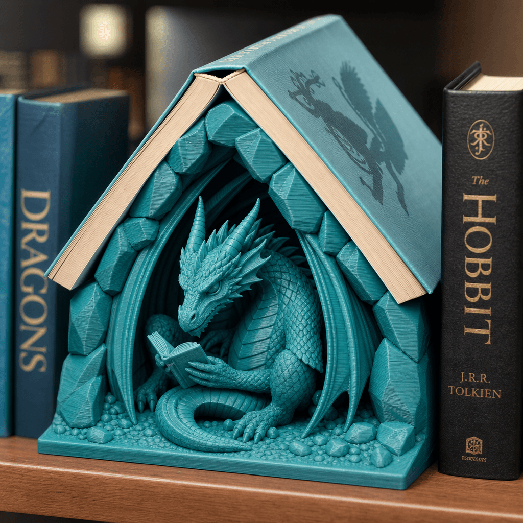 Дракон book nook – 3D печат по поръчка